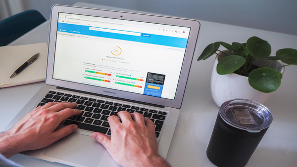 Person checking their website performance scores